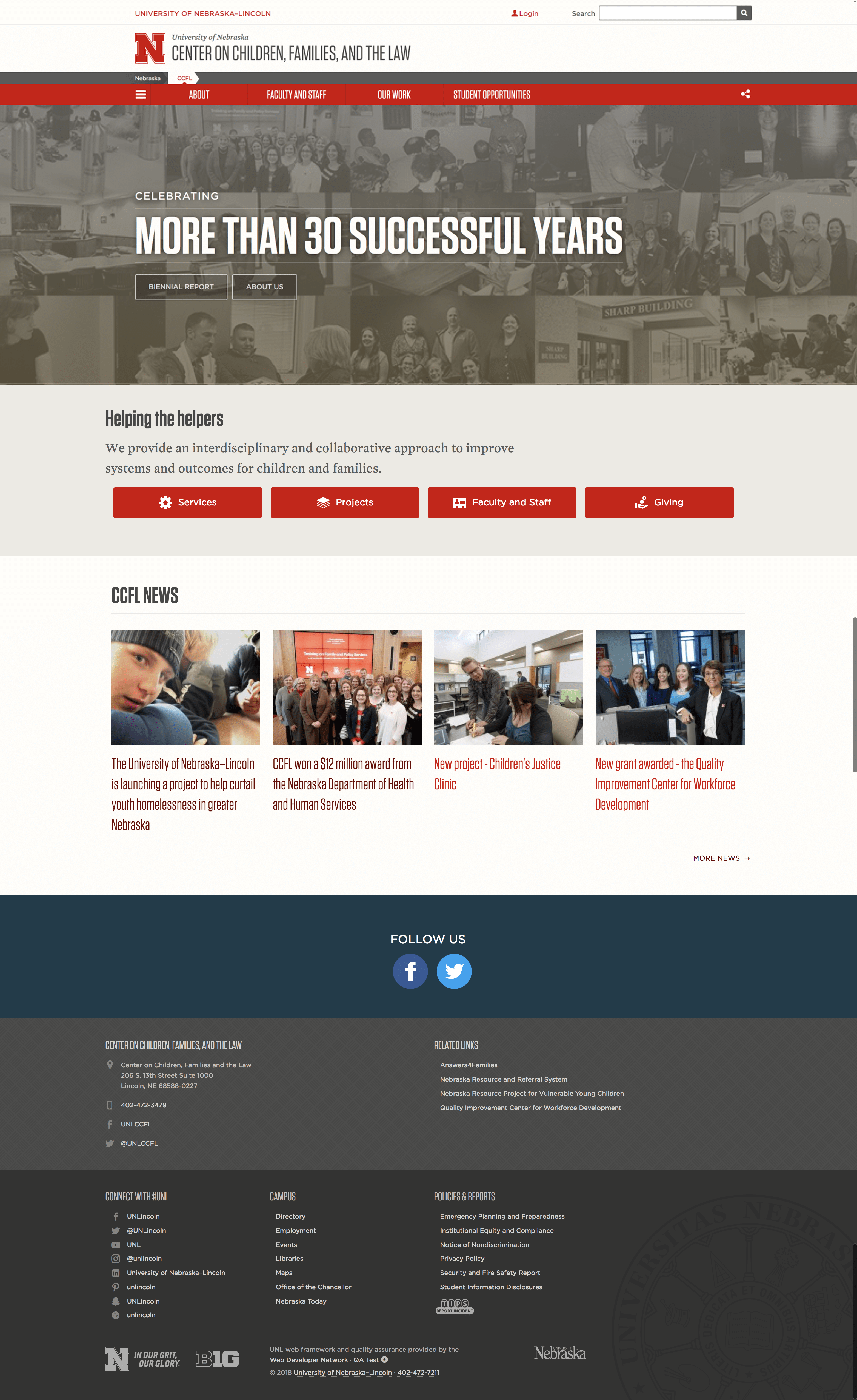 A screenshot of the new website